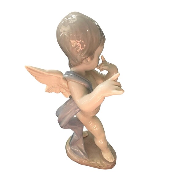 Lladro Cupid Cherub Figurine Signed Missing Flute/Horn - Picture 7 of 9
